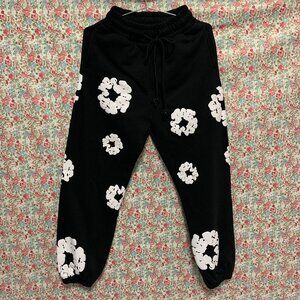 Denim Tears Black Trousers Kapok Print Hip Hop Trousers